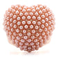 MA1W059 - Rose Gold Brass Ring with Synthetic Pearl in Rose