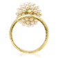 MA1W060 - Gold Brass Ring with Synthetic Pearl in Citrine Yellow