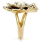 MA1W063 - Gold Brass Ring with Synthetic Pearl in Citrine Yellow