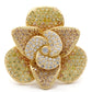 MA1W091 - Matte Gold Brass Ring with AAA Grade CZ  in Multi Color