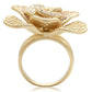 MA1W091 - Matte Gold Brass Ring with AAA Grade CZ  in Multi Color