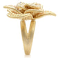 MA1W091 - Matte Gold Brass Ring with AAA Grade CZ  in Multi Color