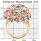 MA1W106 - Gold Brass Ring with Semi-Precious Coral in Rose