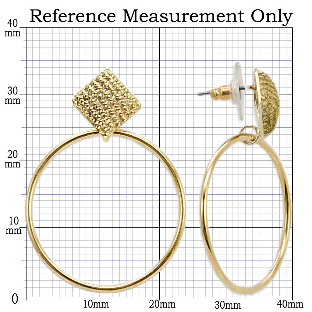 MA1W120 - Gold Brass Earrings with AAA Grade CZ  in Clear