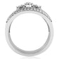 MA1W162 - Rhodium Brass Ring with AAA Grade CZ  in Clear