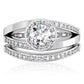 MA1W164 - Rhodium Brass Ring with AAA Grade CZ  in Clear