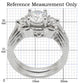 MA1W002 - Rhodium Brass Ring with AAA Grade CZ  in Clear