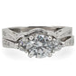 MA1W002 - Rhodium Brass Ring with AAA Grade CZ  in Clear