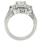 MA1W002 - Rhodium Brass Ring with AAA Grade CZ  in Clear