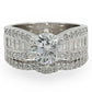 MA1W003 - Rhodium Brass Ring with AAA Grade CZ  in Clear