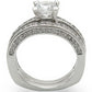 MA1W004 - Rhodium Brass Ring with AAA Grade CZ  in Clear