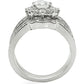 MA1W008 - Rhodium Brass Ring with AAA Grade CZ  in Clear