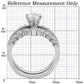 MA1W010 - Rhodium Brass Ring with AAA Grade CZ  in Clear
