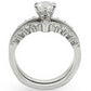 MA1W010 - Rhodium Brass Ring with AAA Grade CZ  in Clear