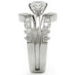 MA1W010 - Rhodium Brass Ring with AAA Grade CZ  in Clear