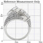 MA1W015 - Rhodium Brass Ring with AAA Grade CZ  in Clear