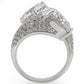 MA1W015 - Rhodium Brass Ring with AAA Grade CZ  in Clear