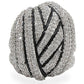 MA1W016 - Rhodium Brass Ring with AAA Grade CZ  in Clear