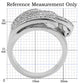 MA1W018 - Rhodium Brass Ring with AAA Grade CZ  in Clear