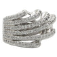 MA1W018 - Rhodium Brass Ring with AAA Grade CZ  in Clear