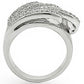 MA1W018 - Rhodium Brass Ring with AAA Grade CZ  in Clear