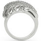MA1W018 - Rhodium Brass Ring with AAA Grade CZ  in Clear