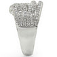 MA1W018 - Rhodium Brass Ring with AAA Grade CZ  in Clear