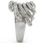 MA1W018 - Rhodium Brass Ring with AAA Grade CZ  in Clear