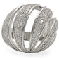 MA1W019 - Rhodium Brass Ring with AAA Grade CZ  in Clear