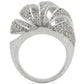 MA1W019 - Rhodium Brass Ring with AAA Grade CZ  in Clear