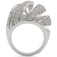 MA1W019 - Rhodium Brass Ring with AAA Grade CZ  in Clear