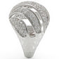 MA1W019 - Rhodium Brass Ring with AAA Grade CZ  in Clear