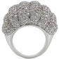 MA1W020 - Rhodium Brass Ring with AAA Grade CZ  in Clear