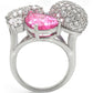 MA1W021 - Rhodium Brass Ring with AAA Grade CZ  in Multi Color