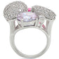 MA1W021 - Rhodium Brass Ring with AAA Grade CZ  in Multi Color