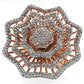 MA1W023 - Rose Gold + Rhodium Brass Ring with Top Grade Crystal  in Clear