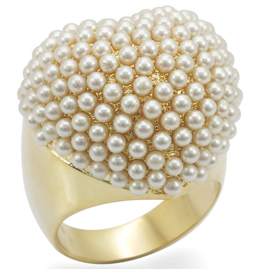 MA1W058 - Gold Brass Ring with Synthetic  in Citrine Yellow