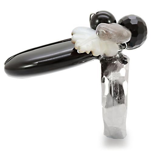 MALOA594 - Antique Tone Brass Ring with Assorted  in Multi Color