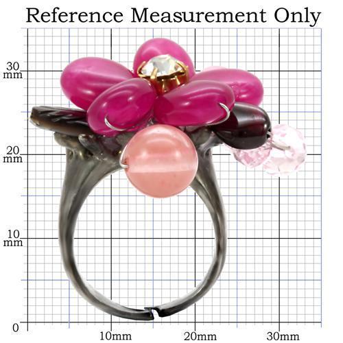 MALOA595 - Antique Tone Brass Ring with Assorted  in Multi Color