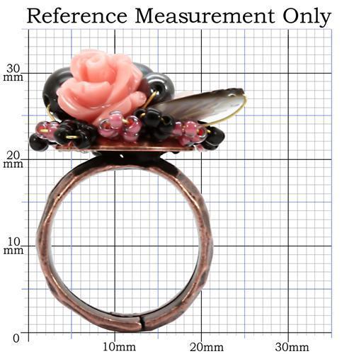 MALOA596 - Antique Tone Brass Ring with Assorted  in Multi Color