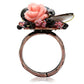 MALOA596 - Antique Tone Brass Ring with Assorted  in Multi Color
