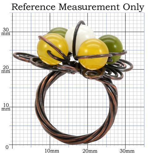 MALOA598 - Antique Tone Brass Ring with Assorted  in Multi Color