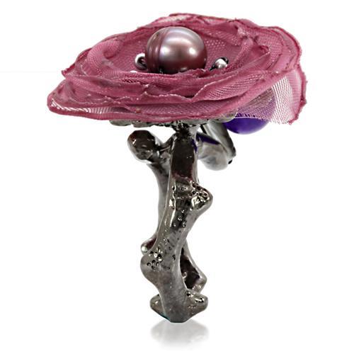 MALOA600 - Antique Tone Brass Ring with Assorted  in Multi Color