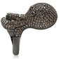 MA1W080 - Ruthenium Brass Ring with AAA Grade CZ  in Multi Color