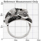 MA1W081 - Rhodium + Ruthenium Brass Ring with AAA Grade CZ  in Black Diamond