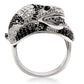 MA1W081 - Rhodium + Ruthenium Brass Ring with AAA Grade CZ  in Black Diamond