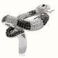 MA1W081 - Rhodium + Ruthenium Brass Ring with AAA Grade CZ  in Black Diamond