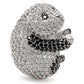 MA1W083 - Rhodium + Ruthenium Brass Ring with AAA Grade CZ  in Black Diamond