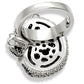 MA1W083 - Rhodium + Ruthenium Brass Ring with AAA Grade CZ  in Black Diamond