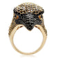 MA1W084 - Gold+Ruthenium Brass Ring with AAA Grade CZ  in Multi Color